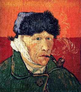 Vincent Van Gogh - Self Portrait with Bandaged Ear and Pipe - (buy paintings reproductions)
