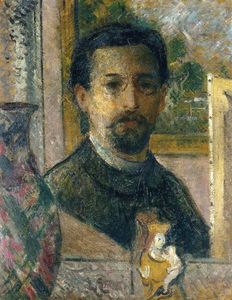 Gustave Loiseau - Self Portrait with Statuette