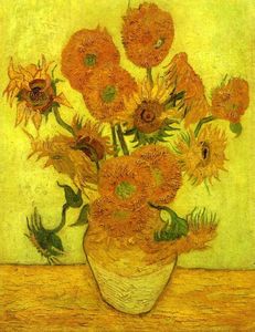  Paintings Reproductions Still Life: Vase with Fourteen Sunflowers, 1889 by Vincent Van Gogh (1853-1890, Netherlands) | WahooArt.com
