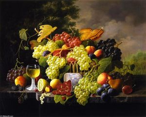 Severin Roesen - Still LIfe with Fruit