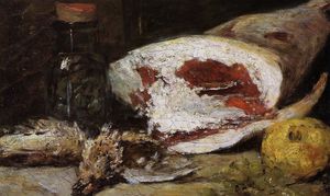 Eugène Louis Boudin - Still Life with a Leg of Lamb