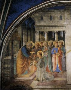 Fra Angelico - St Peter Consacrates Stephen as Deacon (Cappella Niccolina, Palazzi Pontifici, Vatican)