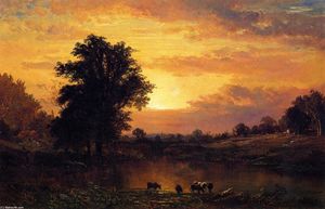 Alfred Thompson Bricher - Sunset in the Catskills