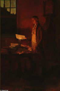 Howard Pyle - Thomas Jefferson Writing the Declaration of Independence