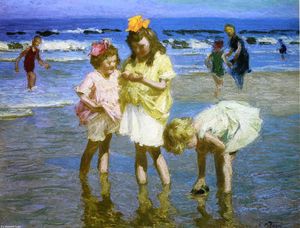 Edward Henry Potthast - Three Girls at the Seashore