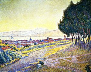 Paul Signac - The Town at Sunset, Saint-Tropez, Opus 233