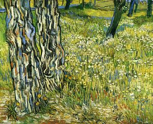 Vincent Van Gogh - Tree Trunks in the Grass