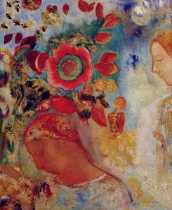 Odilon Redon - Two Young Girls among Flowers