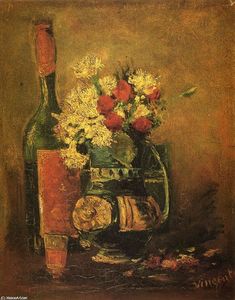 Vincent Van Gogh - Vase with Carnations and Bottle