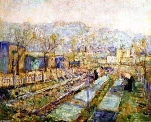 Ernest Lawson - View of a Garden in a Paris Suburb
