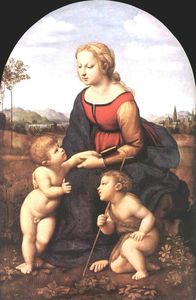 Raphael (Raffaello Sanzio Da Urbino) - The Virgin and Child with Saint John the Baptist (La Belle Jardini re)