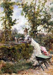 Giovanni Boldini - Waiting (Berthe in the Countryside)