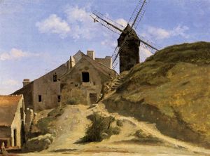 Jean Baptiste Camille Corot - A Windmill in Montmartre