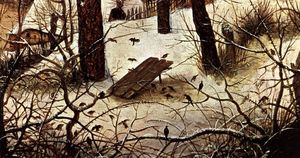 Pieter Bruegel The Elder - Winter Landscape with Skaters and a Bird Trap (detail)