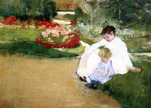 Mary Stevenson Cassatt - Woman and Child Seated in a Garden
