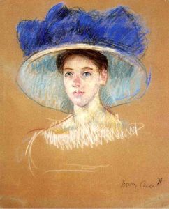 Mary Stevenson Cassatt - Woman-s Head with Large Hat