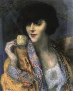 Jozsef Rippl Ronai - Woman with a Chinese Cup