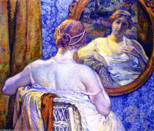 Theo Van Rysselberghe - Woman with Red Necklace (also known as La femme au collier rose)