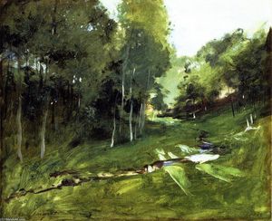 John Singer Sargent - Wooded Landscape (also known as Les Chênes)