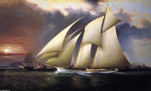 James Edward Buttersworth - The Yacht Magic-- Defending America-s Cup--
