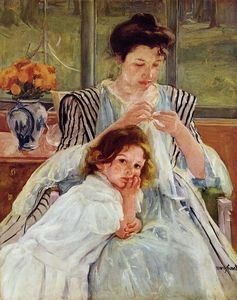 Mary Stevenson Cassatt - Young Mother Sewing