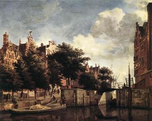 Adriaen Van De Velde - The Martelaarsgracht in Amsterdam