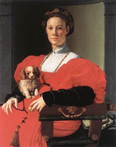 Agnolo Bronzino - Portrait of a Lady with a Puppy