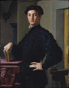 Agnolo Bronzino - Portrait of a young man with book