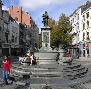 Jean De Liège - Liege , Vinave D-ile, Fountain With The Virgin By Jean Del Cour