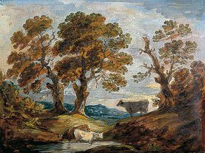Gainsborouth Dupont - Wooded Landscape With Cows
