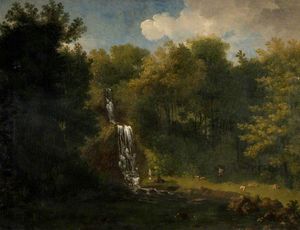 Jacob More - Landscape With Waterfall