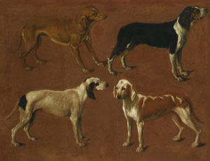 Jacques Laurent Agasse - Study Of Four Pointers