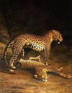 Jacques Laurent Agasse - Two Leopards Lying In The Exeter