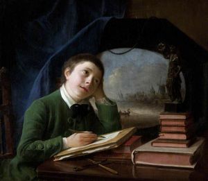 Nathaniel Hone - Portrait Of His Son Sketching