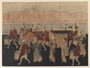 Suzuki Harunobu - The Bride's Trip To Her Husband's House From The Marriage Ceremonies