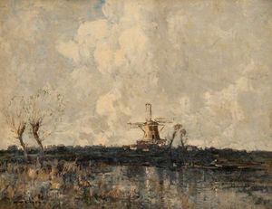 William Alfred Gibson - Landscape Windmill