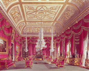 William Henry Pyne - The Crimson Drawing Room, Carlton House
