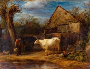 John Linnell - The Cow Yard