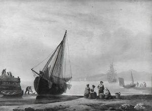 Nicholas Matthew Condy - Coast Scene With Fishing Boats