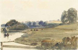 Peter De Wint - The Lake At Burghley House