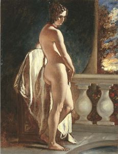William Etty - Female Nude On A Balcony