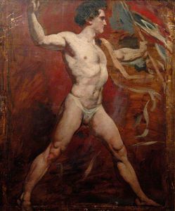 William Etty - Standing Male Nude -