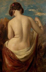 William Etty - Study Of A Half-nude Figure