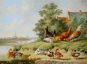 Albertus Verhoesen - Birds At The River