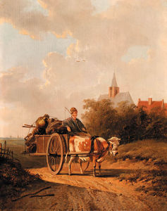 Albertus Verhoesen - Calling The Herd; And On The Way To The Market