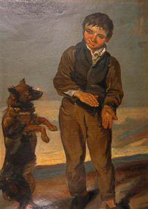 George Harvey - Boy Teaching A Dog A Trick
