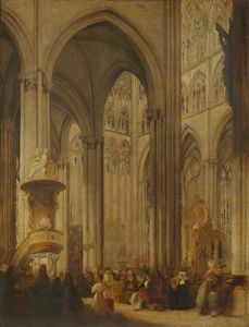 John Scarlett Davis - Amiens Cathedral Interior, France