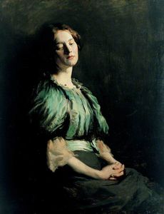 William Newenham Montague Orpen - Portrait Of A Girl Wearing A Green Dress
