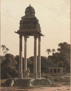 Thomas Daniell - A Pavillion, Belonging To A Hindoo Temple; And A Minar At Gour