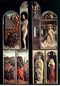 Hubert Van Eyck - Right Panel, Interior And Exterior Of The Ghent Altarpiece
